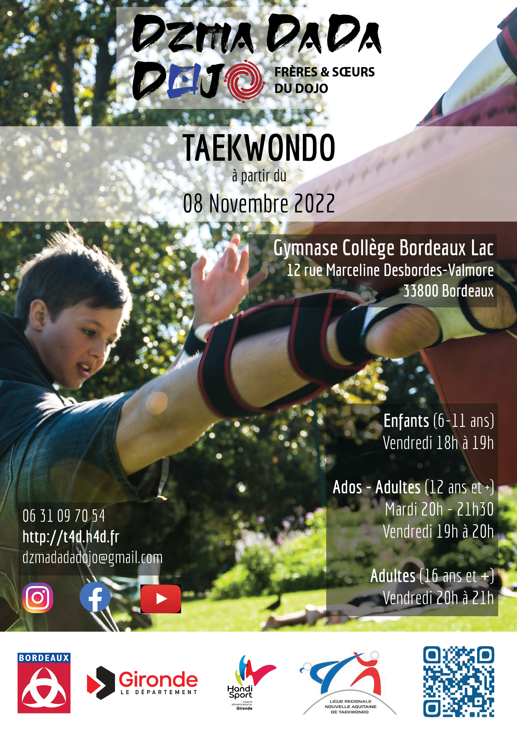 Ouverture section taekwondo au gymnase de Bordeaux Lac à Ginko le 8 Novembre 2022