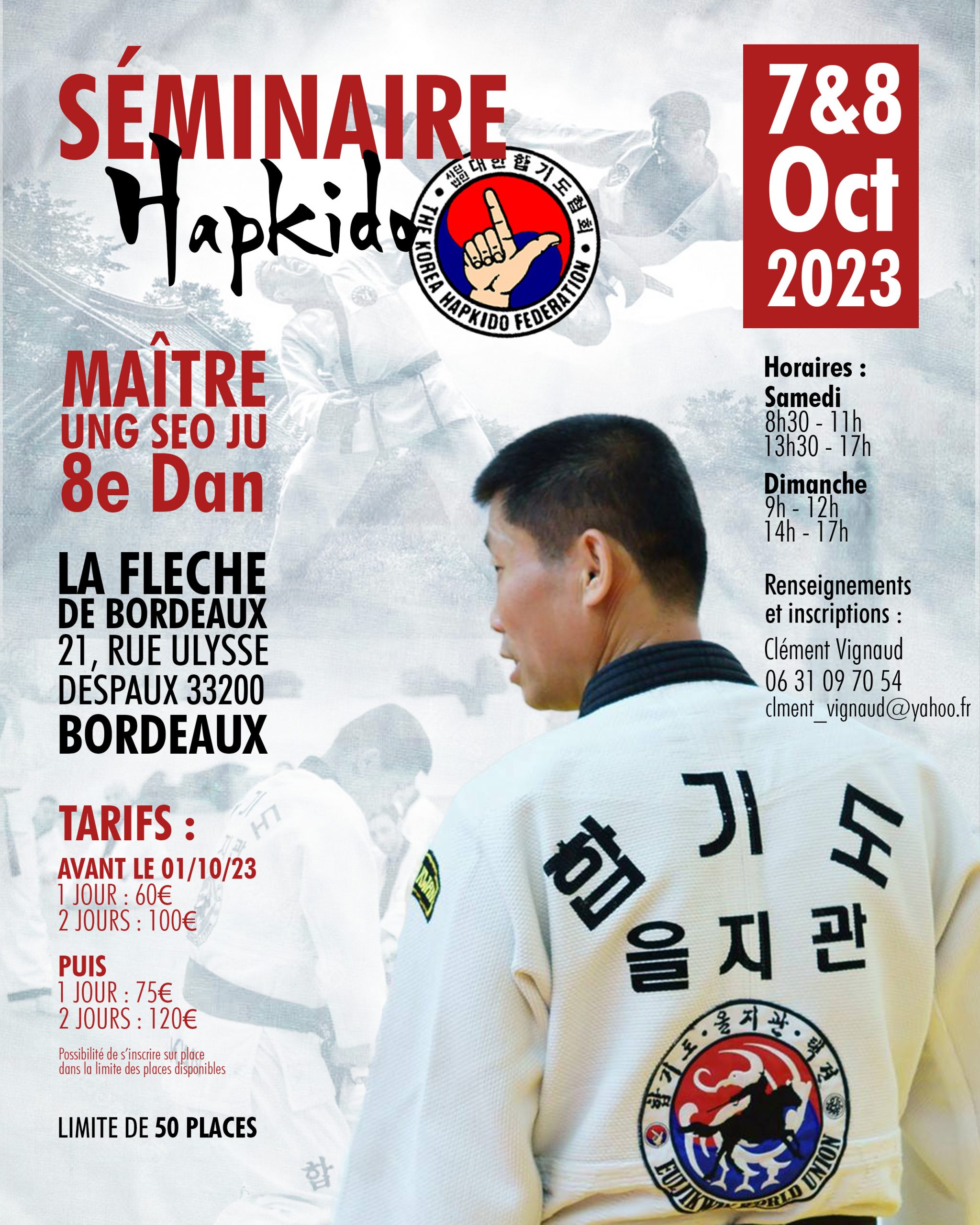 Séminaire Hapkido 7 et 8 Octobre 2023
